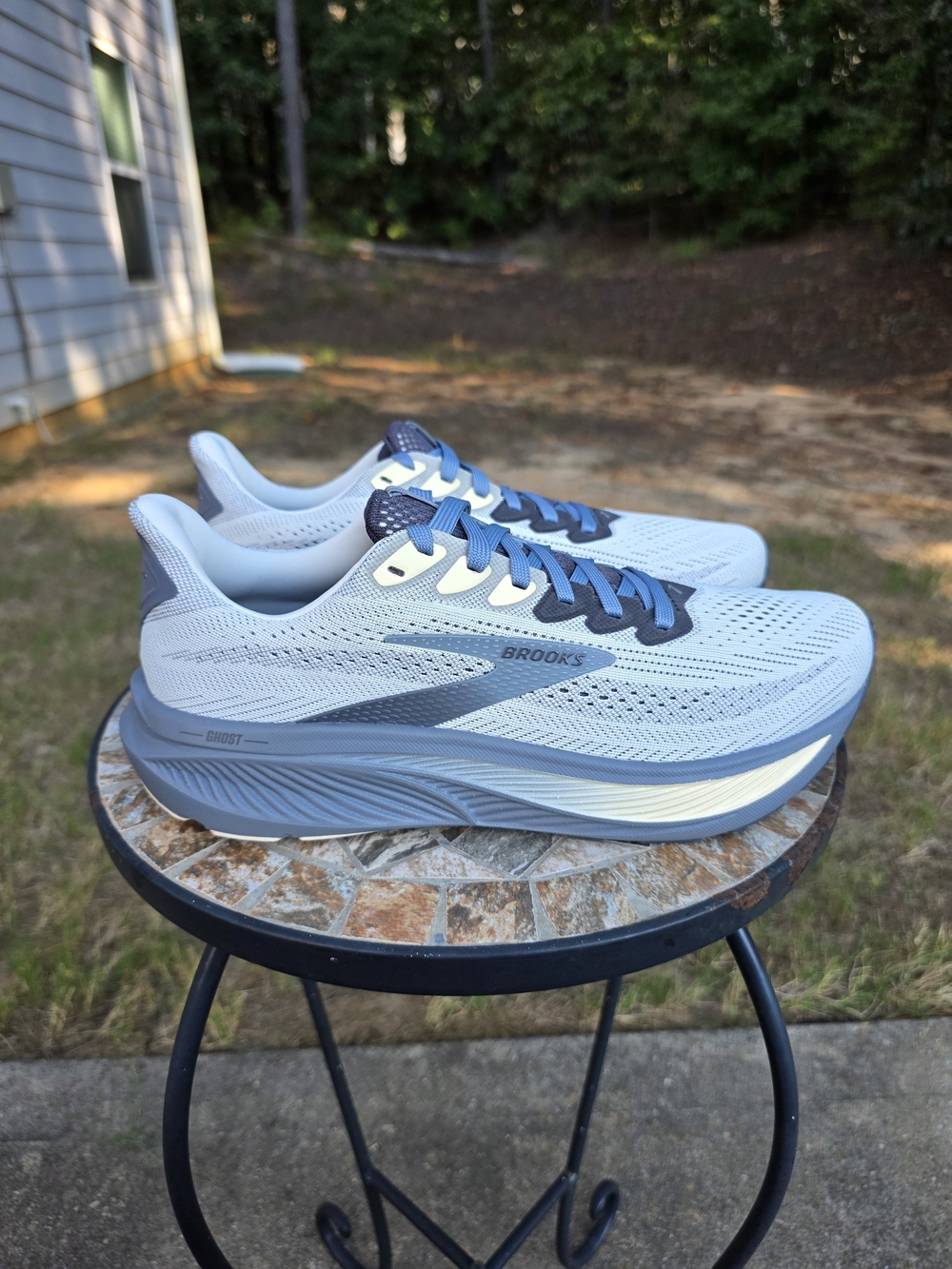 Brooks Ghost 17 1104421D033 Vaporous Grey/Primer Running Shoes Men Sz 10 Worn 1x